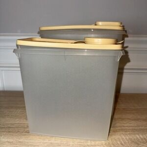 Lot Vintage Tupperware Storage Container Cereal Keeper Lids 1588-6 469-9 CRACKED